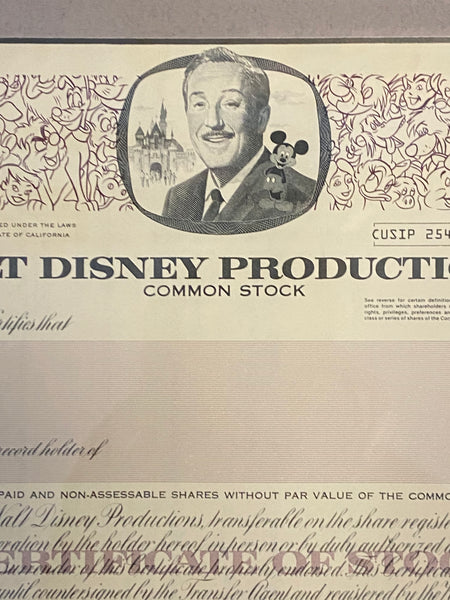 Framed Disney Stock- 1998