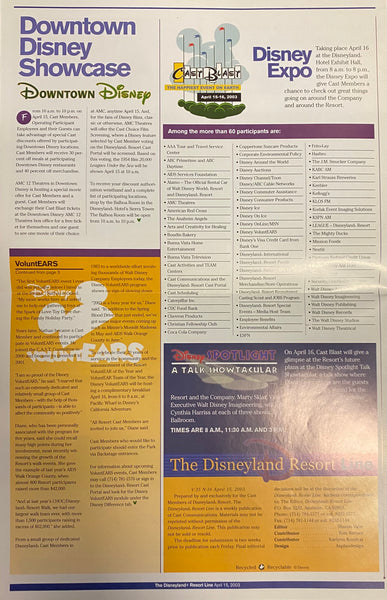 Disneyland Line April 15, 2003 Vol 35 No 16 Cast Member Newspaper