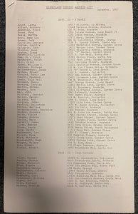 Disneyland 1957 Employee Address List Vintage Disneyana Original Paperwork
