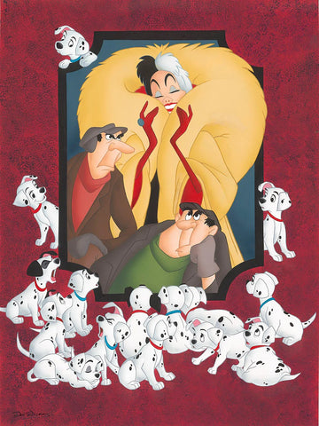 Cruella and Company by Don Ducky Williams - Giclée on Canvas - Inspired by 101 Dalmatians