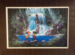 LOVE IN THE RAINFOREST FRAMED MICKEY AND MINNIE BY JAMES COLEMAN