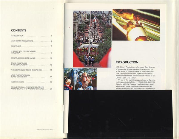 Disney Tokyo Disneyland Early All-Color 24-page Promotional Book for Sponsors, Bound in Folder, 1977