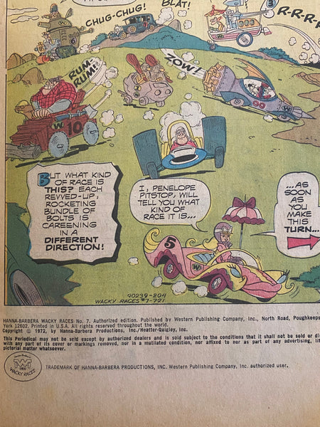 Wacky Races #7 Comic Book Signed By Joe Barbera Hanna Barbera 1972 Whitman