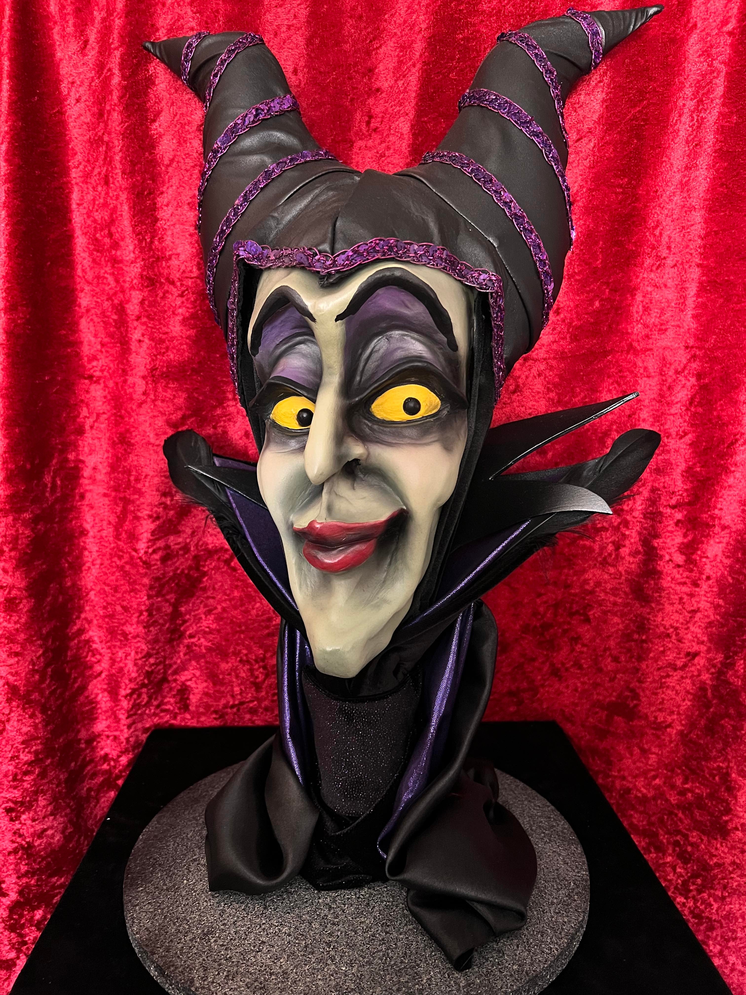 Maleficent Hand Sculpted and Hand Painted Bust