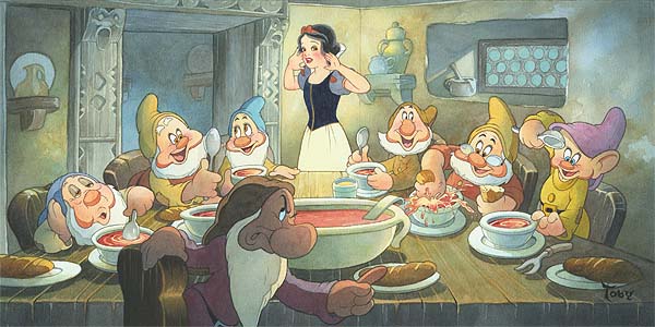 The Last Soup Scene by Toby Bluth Limited Edition inspired by Snow White and the Seven Dwarfs