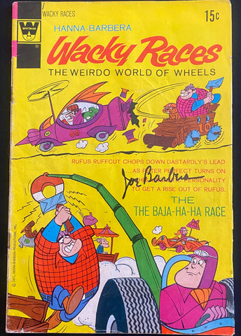 Wacky Races #6 Comic Book Signed By Joe Barbera Hanna Barbera 1972 Whitman
