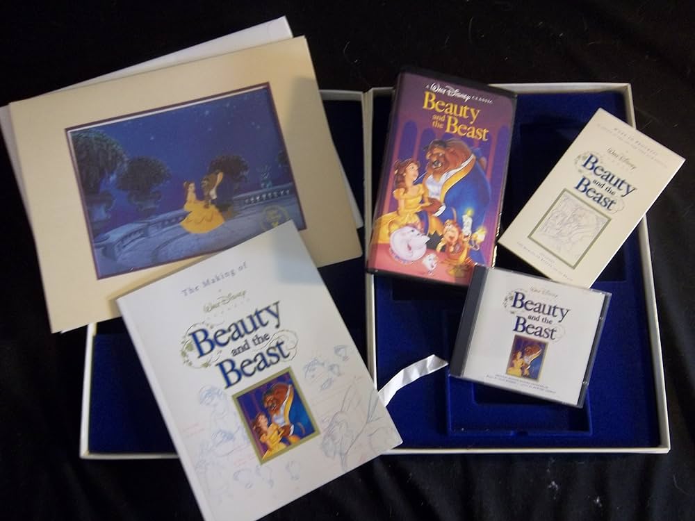 Disney Beauty & Beast VHS Commemorative Box Set- includes CD Lithograph Print Making of Book