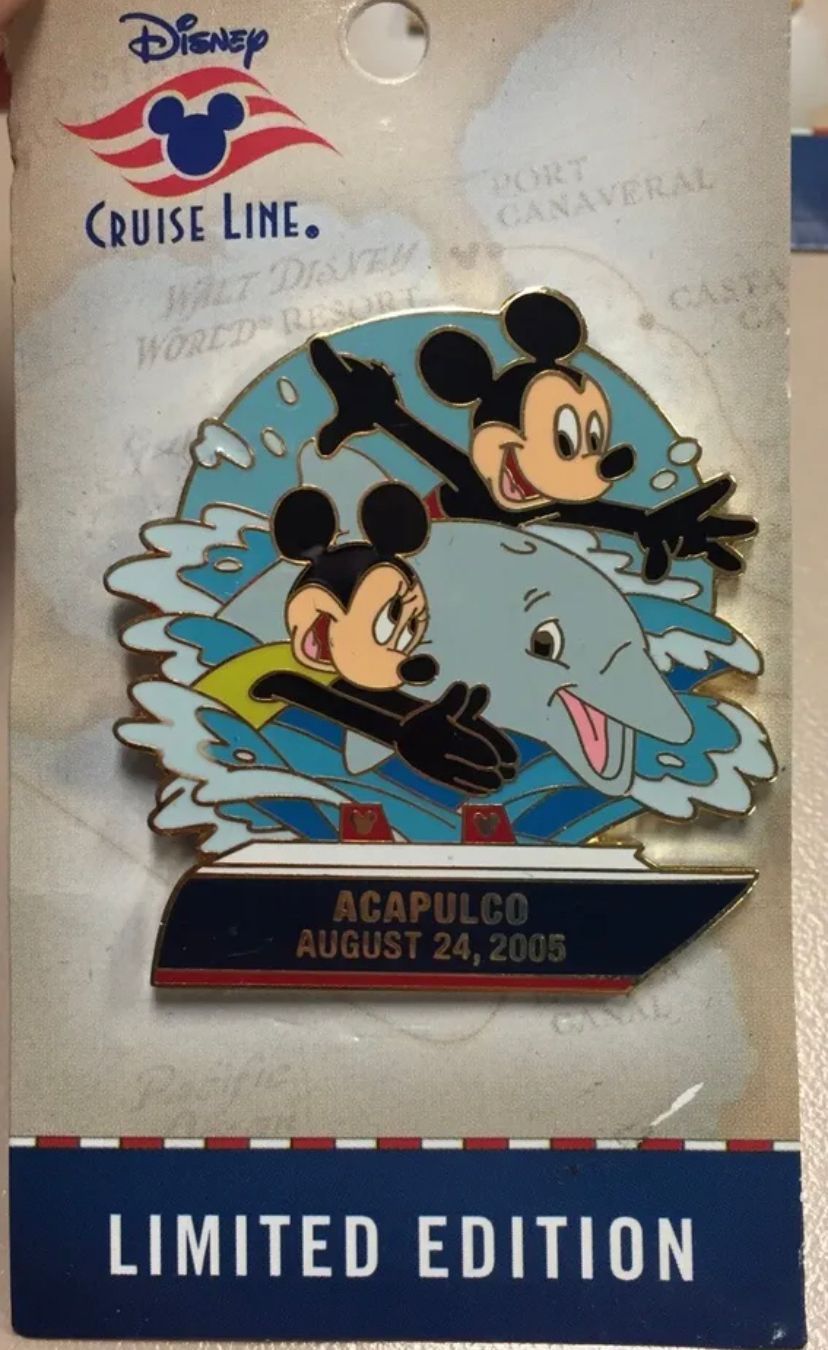 Disney Cruise Line Limited Edition Pin Acapulco August 24, 2005 Mickey Mouse