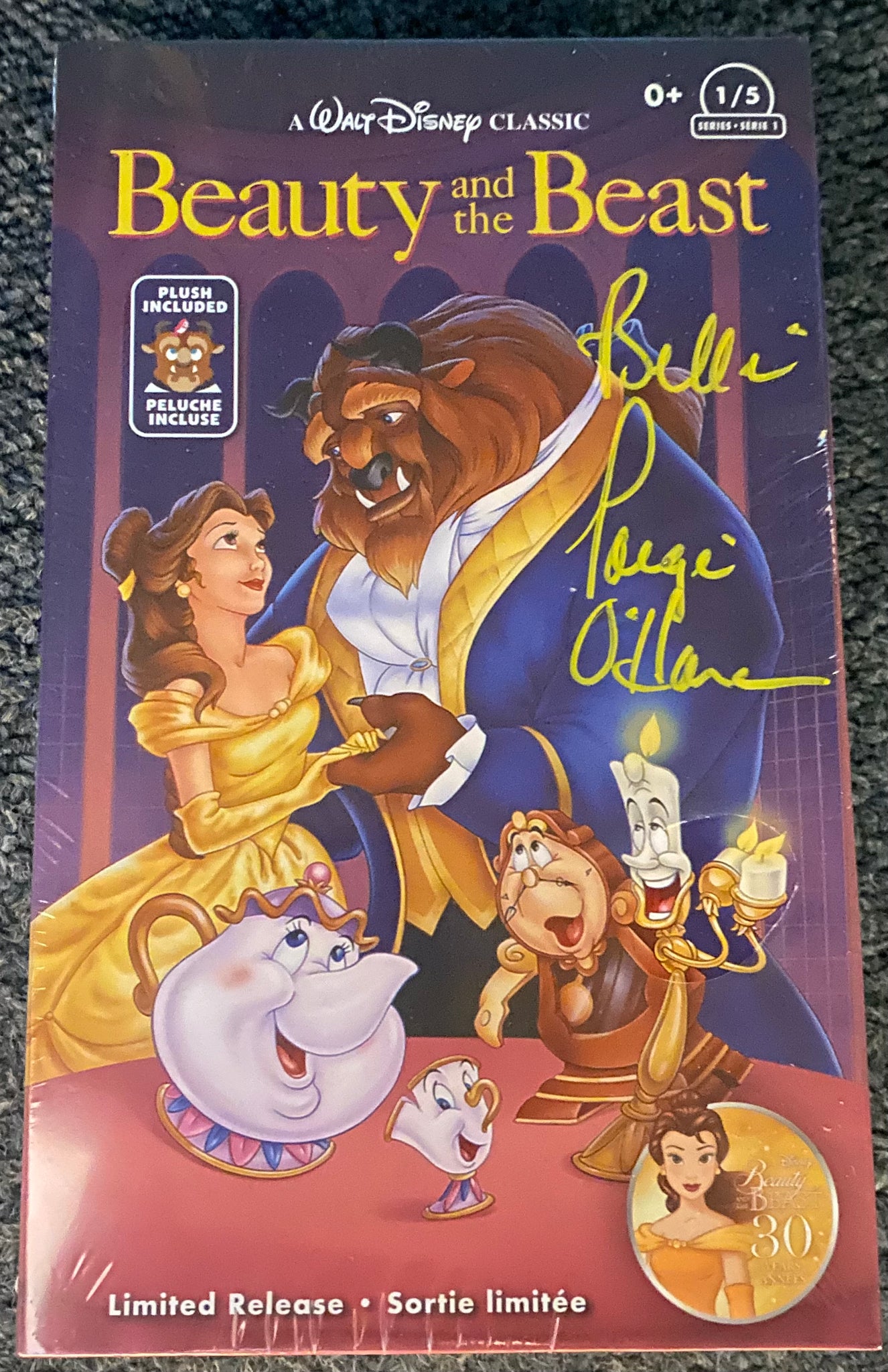 Beauty and the Beast VHs Plush Set- Signed By Paige O'Hara
