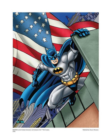 Batman Patriotic - Limited Edition Giclée on Fine Art Paper Inspired by DC Comics