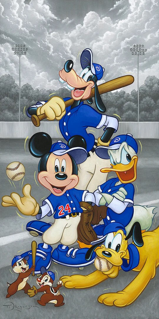 Blue Heaven Limited Edition by Tim Rogerson featuring Mickey, Donald, Goofy, Pluto, Chip and Dale