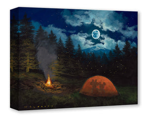 Camping Under The Moon by Walfrido Garcia - Treasures On Canvas-  Featuring Mickey and Minnie Mouse