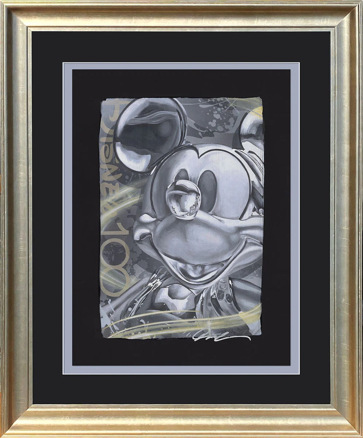 Celebrating 100 Years Chiarograph Framed Gold by ARCY featuring Mickey Mouse