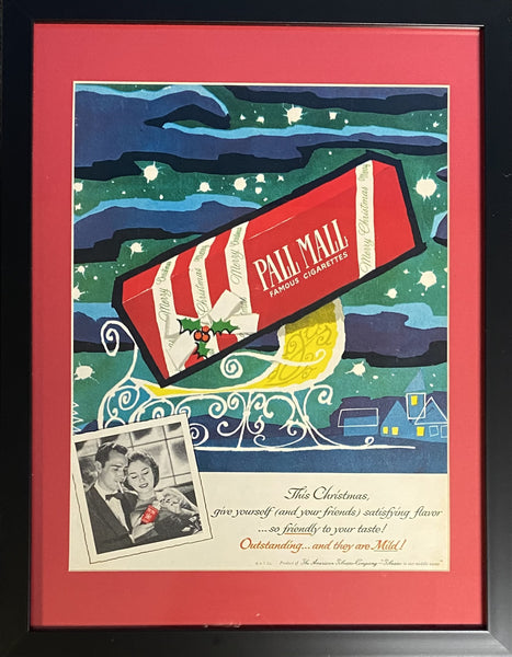 Vintage 1950s Mary Blair Designed Pall Mall Cigarette Framed Magazine Ad #10