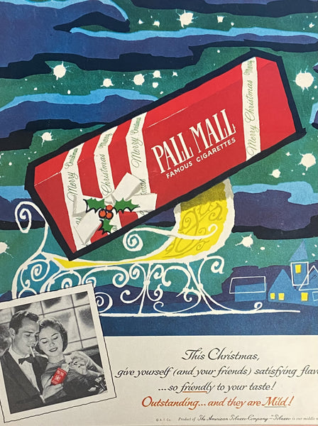 Vintage 1950s Mary Blair Designed Pall Mall Cigarette Framed Magazine Ad #10