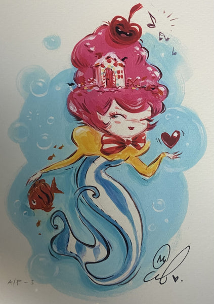 Cotton Candy Mermaid Framed Print by Miss Mindy