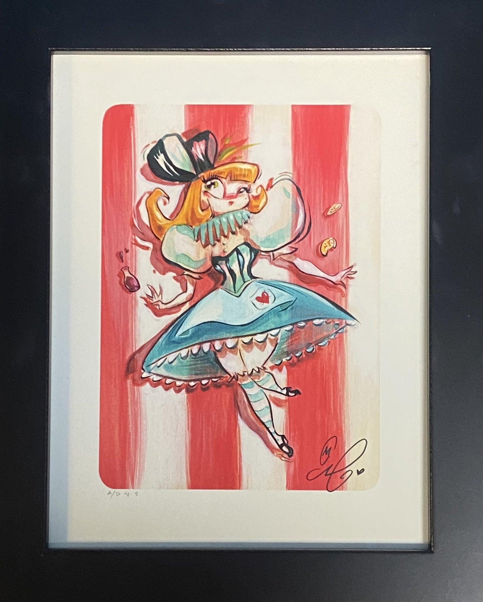 Curious Framed Print by Miss Mindy 8.5x11 Inspired by Alice In Wonderland