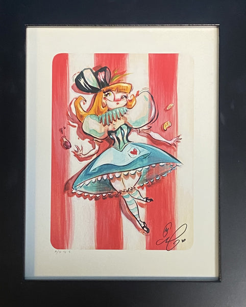Curious Framed Print by Miss Mindy 8.5x11 Inspired by Alice In Wonderland