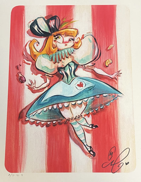 Curious Framed Print by Miss Mindy 8.5x11 Inspired by Alice In Wonderland