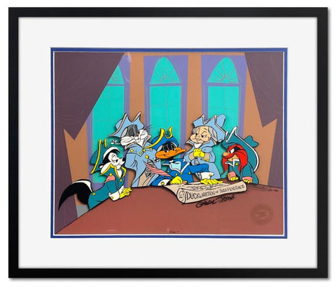 Ducklaration of Independence - Framed Limited Edition Hand Painted Animation Sericel Signed by Chuck Jones