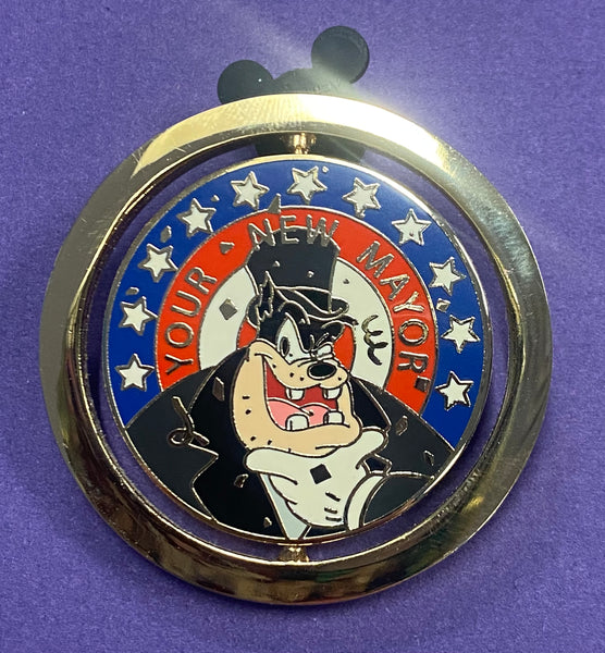 Disney Auctions Pete Mayor Main Street Pin Spinner I Voted for Mickey 2004 WDW Limited Edition