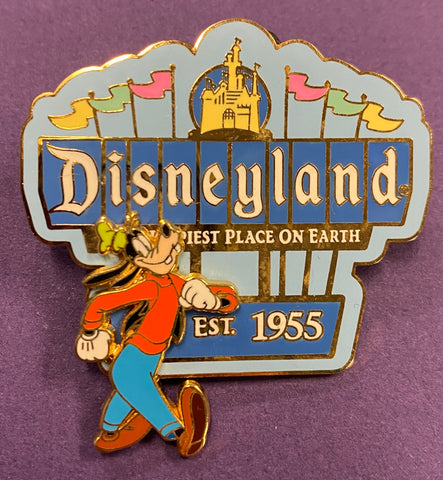 Disneyland Happiest Place On Earth Est 1955 Sign Goofy Pin-2004
