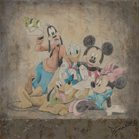 Famous Pals by Trevor Mezak Limited Edition Giclée on Canvas Featuring Mickey and Friends
