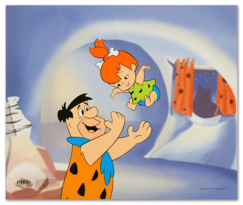 Fred Tossing Pebbles - By Hanna-Barbera - Limited Edition Sericel