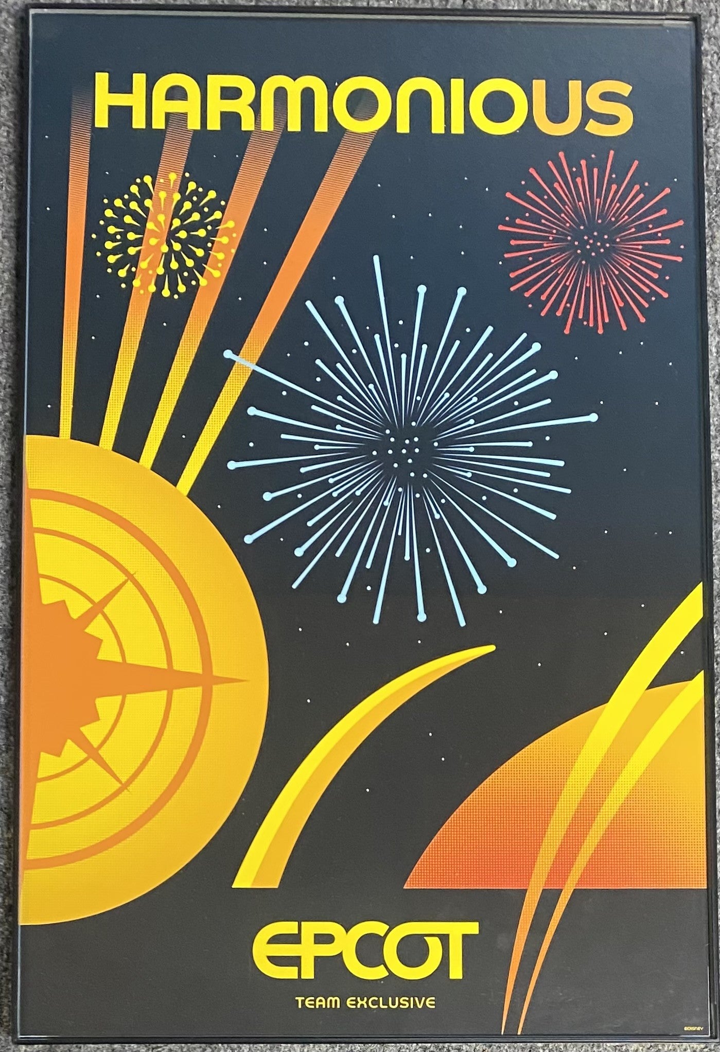 EPCOT HarmonioUS Framed Poster Print New Fireworks Show Attraction 11x17  Disney