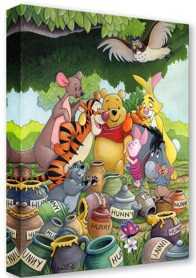 Honey Pot Gathering By Michelle St. Laurent Premiere Treasure On Canvas Inspired by Winnie The Pooh