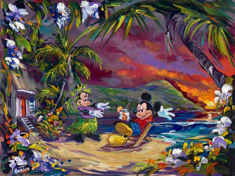 Hula Love by Steve Barton Limited Edition Featuring Mickey and Minnie Mouse
