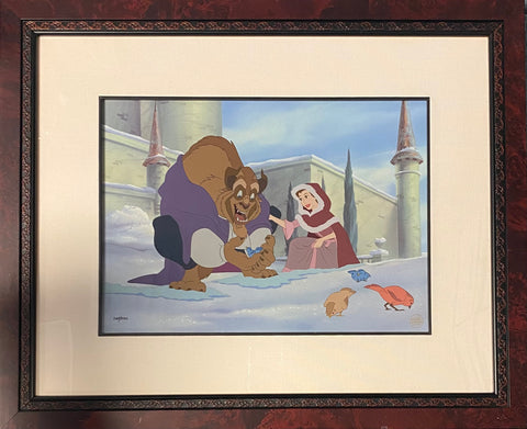 Beauty and the Beast- Heartwarming Limited Edition Hand-Painted Cel Framed