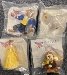 Burger King 1991 Beauty and The Beast Kids Meal Toys Complete Set