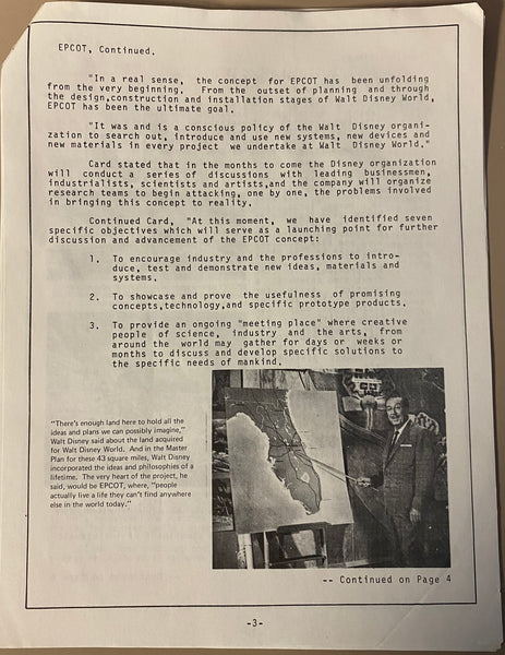 Disneyland News- Employee Newsletter June 12, 1974- Epcot Plans Announced