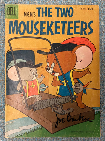 MGM's The Two Mouseketeers Dell Comic 1955 No 642 - Signed by Joe Barbera