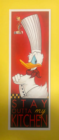 Stay Outta My Kitchen - Matted Lithograph - By Tim Rogerson Featuring Donald Duck