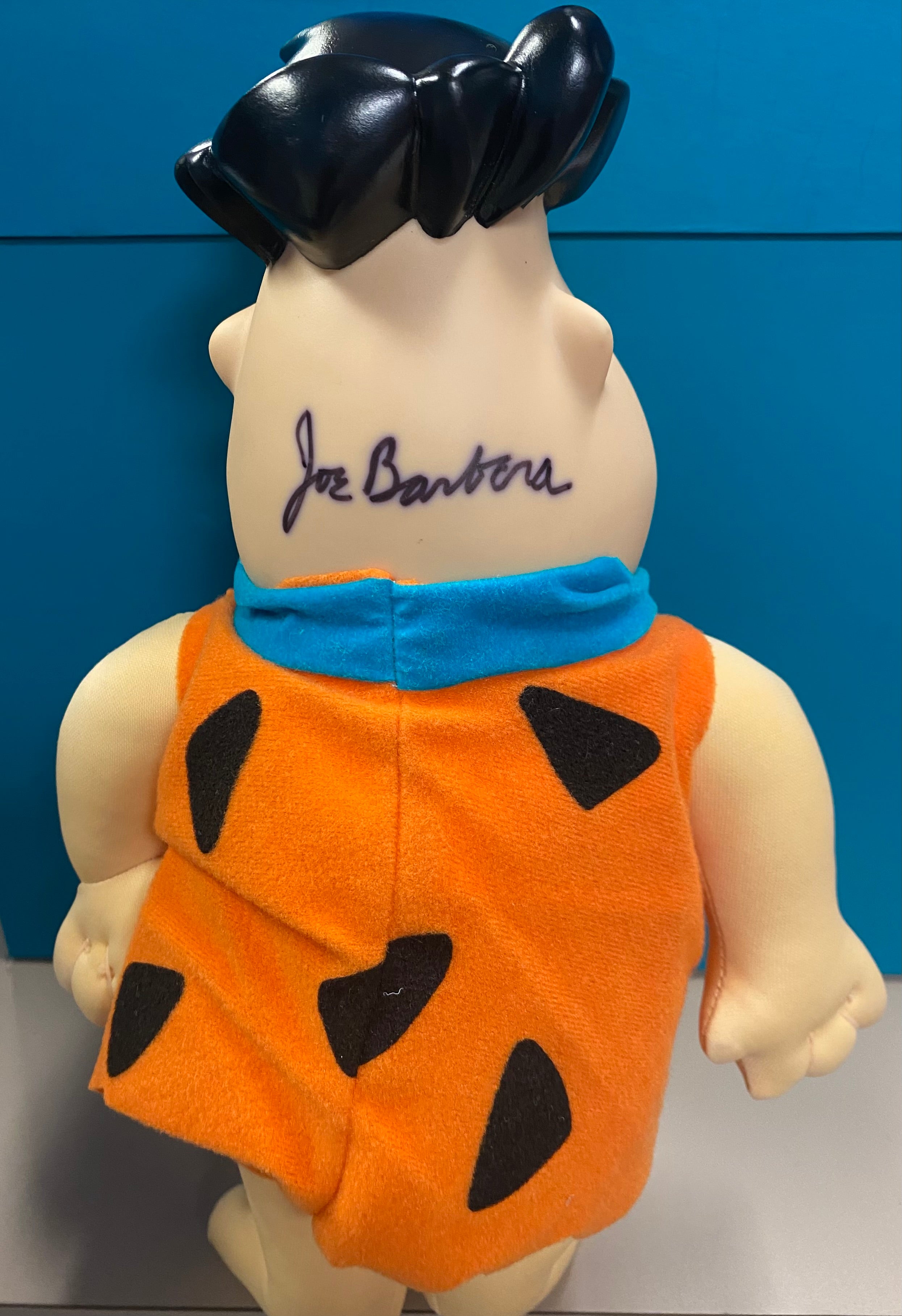 Fred Flintstone Plush Doll Vinyl Head Signed By Joe Barbera 1994 Vintage