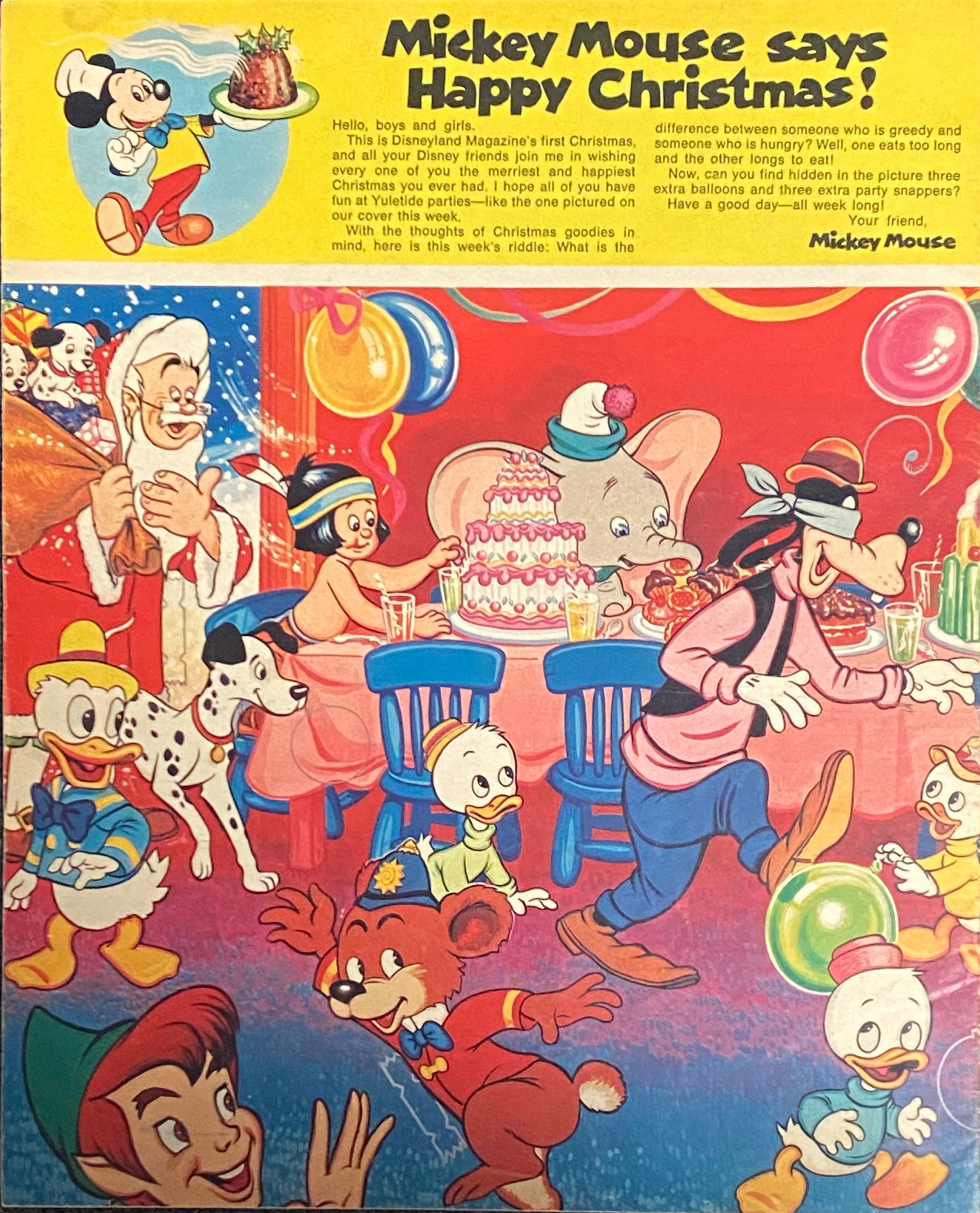 Disneyland Magazine December 19, 1972 - No 45 Vintage Comic -