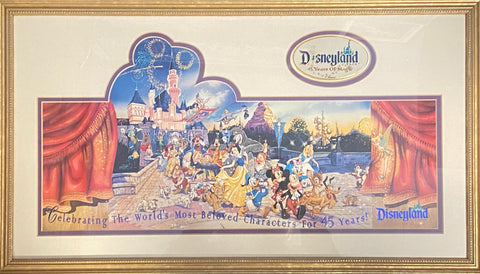 Disneyland 45 Years of Magic Commemorative Framed Print and Pin Numbered
