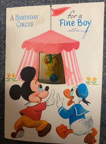 Vintage 1950s Mickey Donald and Pluto Lenticular Greeting Card