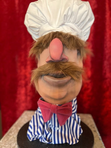 Swedish Chef Hand Sculpted and Hand Painted Bust