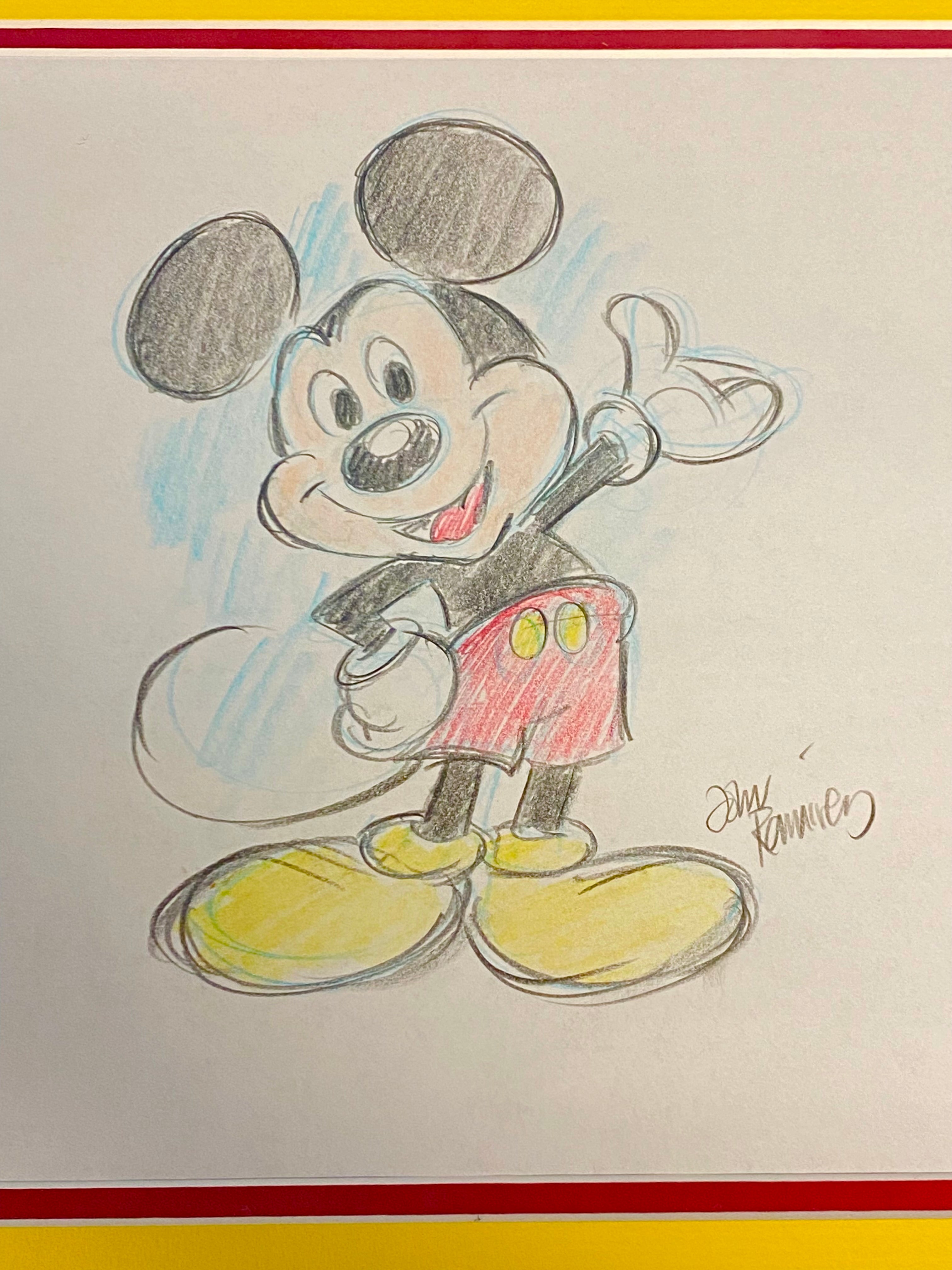 Mickey Mouse II Original Drawing By Animator John Ramirez Framed