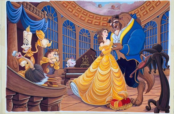The Dance by Michelle St Laurent Original Watercolor on Paper - Inspired by Beauty and The Beast