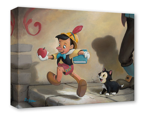 Off To School by Rob Kaz Treasure On Canvas inspired by Pinocchio