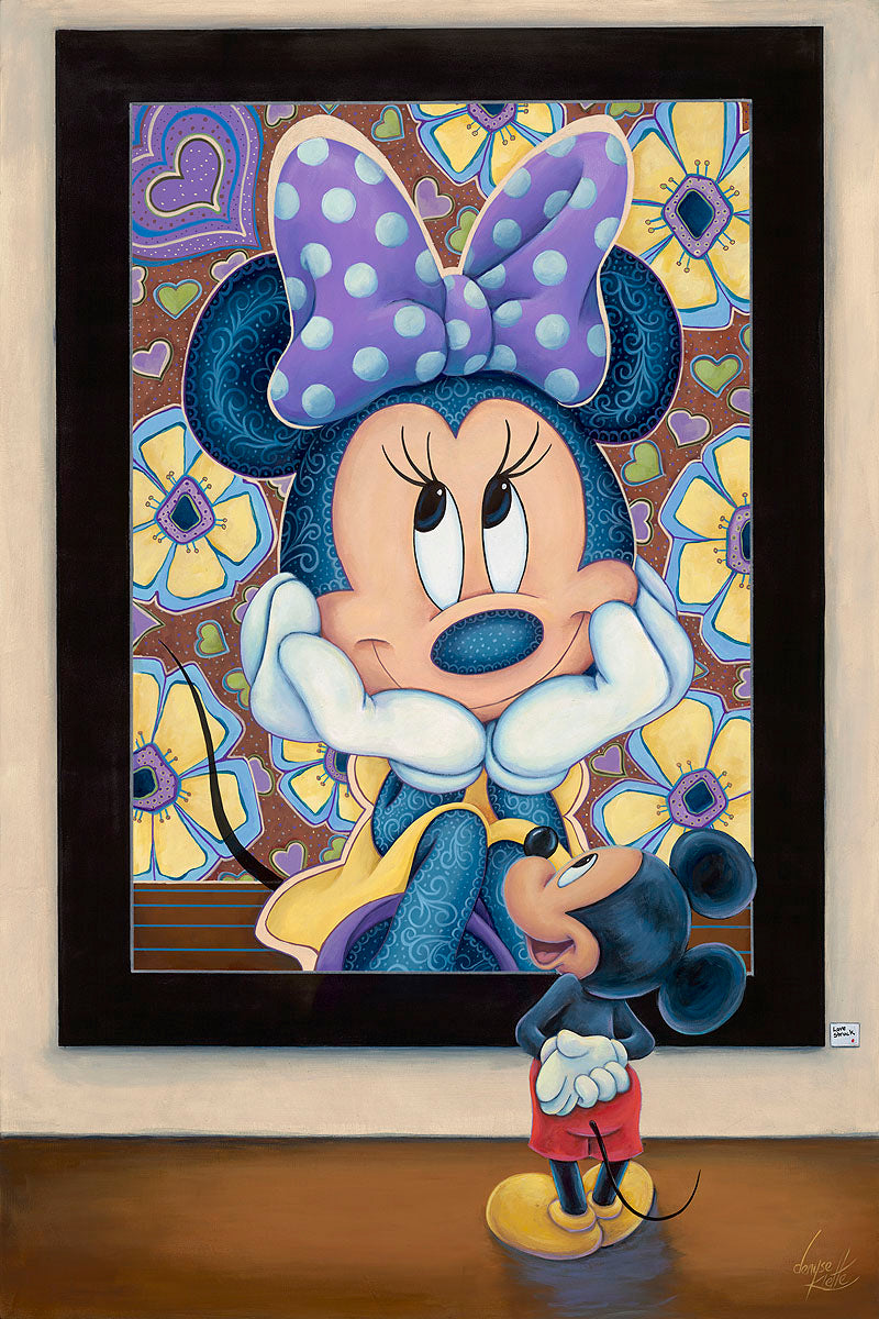 Lovestruck by Denyse Klette Limited Edition on Canvas featuring Mickey and Minnie Mouse