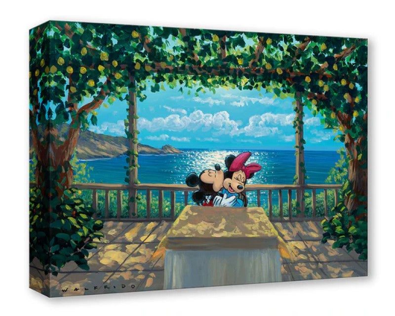 Lunch Under The Lemon Trees by Walfrido Garcia Treasures On Canvas Featuring Mickey and Minnie Mouse