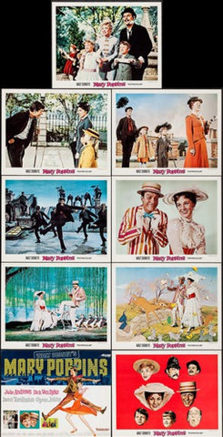 Mary Poppins 1964 Lobby Card Set of 9 (11" X 14")