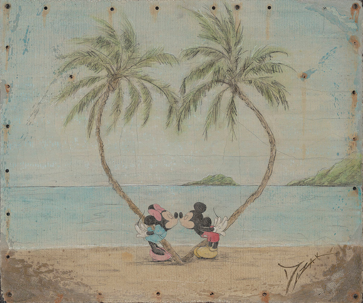 Mickey and Minnie In Love by Trevor Mezak Limited Edition Giclée on Canvas Featuring Mickey and Minnie Mouse