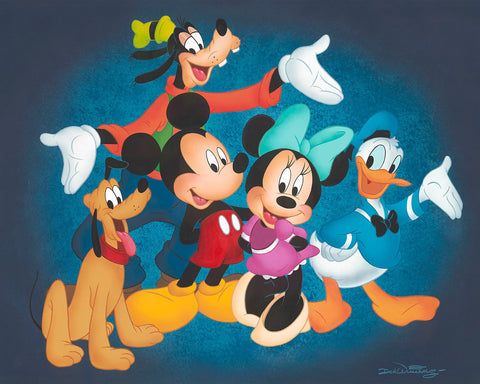 Mickey and His Pals by Don Ducky Williams - Giclée on Canvas - Featuring Mickey, Minnie, Donald, Goofy, and Pluto