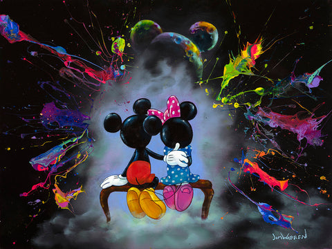 Mickey and Minnie Enjoy The View By Jim Warren - Giclee On Canvas - Featuring Mickey Mouse & Minnie Mouse